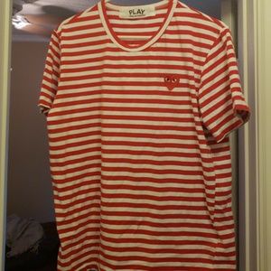 Comme des garcons red striped t